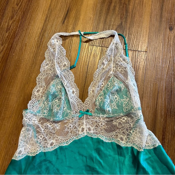 Victoria’s Secret Green Lace Slip Dress Size large - Picture 2 of 7